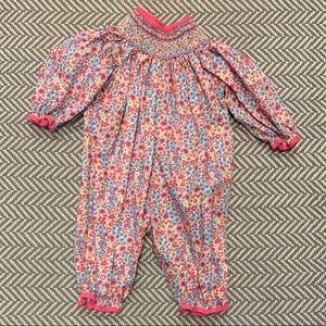 Petit Ami Floral Smocked Romper